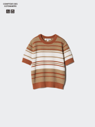 UNIQLO Хлопковый свитер с коротким рукавом в стиле 