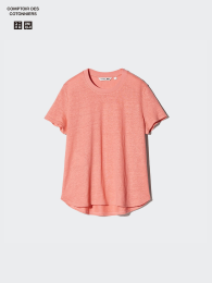 UNIQLO Льняная футболка с круглым вырезом  фото