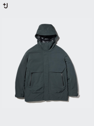 UNIQLO Гибридная утолщенная парка оверсайз, Размер S, Темно-зеленый  фото