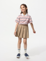 UNIQLO Плиссированный мини-костюм для девочек Черный, Размер 160  фото
