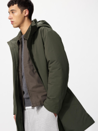 UNIQLO Гибридное пуховое пальто, Размер XS, Ультрамарин/Черный  фото