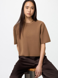 UNIQLO Свитер из моющейся миланской вязки с короткими рукавами  фото