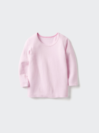 UNIQLO Хиттекс футболка с круглым вырезом, Размеры 90, 80, 100, Цвета Синий, Розовый, Черный  фото