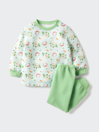 UNIQLO E-телекидс персонажи: Килт пижама, Размер 100, Зеленый (Eテレキッズキャラクターズ キルトパジャマ) фото