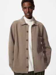 UNIQLO Кардиган с рельефной вязкой, 100% хлопок, Милано  фото