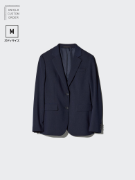 UNIQLO Стрейчевый приталенный пиджак (Размер M) | Ультрамарин/Черный/Серый (ストレッチテーラードジャケット/M) - купить