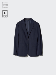 UNIQLO Стрейчевый приталенный пиджак (Размер L) | Ультрамарин, Черный, Серый (ストレッチテーラードジャケット/L) - купить