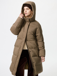 UNIQLO Бесшовная длинная куртка с пуховым наполнителем (Водоотталкивающая, Двойная молния)  - купить