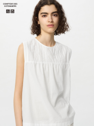 UNIQLO Хлопковая прозрачная блузка/без рукавов  фото