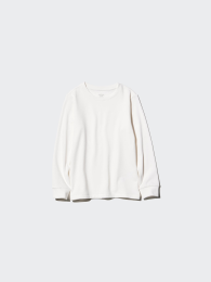 UNIQLO Экстремально теплая термохлопковая футболка с длинными рукавами с круглым вырезом.  фото