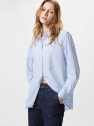 UNIQLO Рубашка из вискозы/в полоску  фото