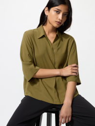 UNIQLO Рубашка поло из вискозы с рукавами три четверти, XXL-S, XL-3XL  фото