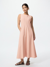 UNIQLO Ультрастретч-платье без рукавов, длинное, Оливковый, XS  фото