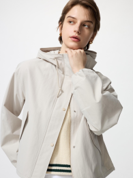 UNIQLO Котоновая укороченная толстовка с капюшоном, Размер 3XL, Бежевый  фото