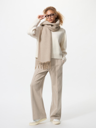 UNIQLO Брашированный джерси, широкие брюки, удлиненная длина, Оливковый, S/M  фото