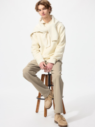 UNIQLO Утепленные Эластичные Брюки 4XL: Бежевый, Темно-серый  фото
