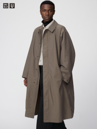 UNIQLO Оверсайз стэн-калор пальто, Размер M, Коричневый/Черный  фото