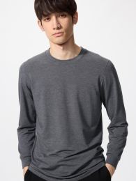 UNIQLO Экстратеплая хлопковая футболка с длинным рукавом и круглым вырезом Heattech (極暖ヒートテックコットンクルーネックT/9分袖) фото