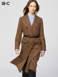 UNIQLO Двубортное длинное пальто XS Коричневый (ダブルロングコート) - купить