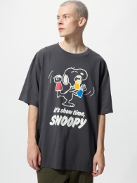 UNIQLO Слитный топ/Оверсайз Снуппи серого цвета, Размер M  фото