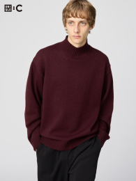 UNIQLO Свитер с высоким воротником крупной вязки  фото