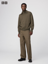 UNIQLO Широкие прямые брюки (Коричневый, Размер 70) - Рабочий минимализм  - купить
