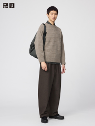 UNIQLO Брюки свободного кроя из начесанного трикотажа с зауженным силуэтом (ブラッシュドスウェットワイドパンツ) фото