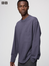 UNIQLO Круглый вырез футболки/длинный рукав  фото