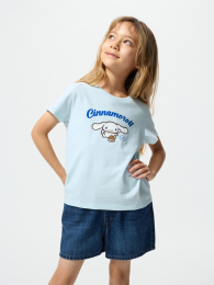 UNIQLO Девочки, Sanrio Characters, укороченный футболка, Голубой, Размер 110  фото
