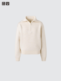 UNIQLO Двусторонний свитер с половинной молнией.  фото