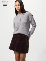 UNIQLO Кордуровая мини-юбка (コーデュロイミニスカート) фото
