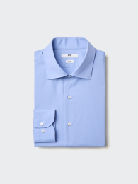 UNIQLO Тонкая облегающая рубашка без карманов (Белый/Синий, Размеры XS-4XL)  фото