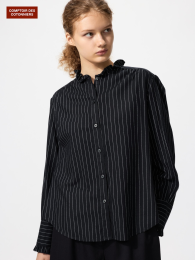 UNIQLO Фланелевая рубашка с рюшами, Ультрамарин, Размер L/XL  фото