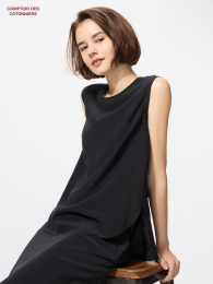 UNIQLO Рубашка без рукавов из вискозы, Черный, Размер L  фото