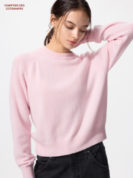 UNIQLO Кашемировый свитер с круглым вырезом, размер L, цвет серый  фото