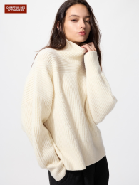 UNIQLO Ламовый свитер с высоким воротом, XL/L, Ультрамарин  фото