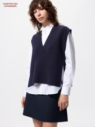 UNIQLO Жилет с V-образным вырезом из шерсти ягненка  фото