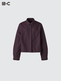 UNIQLO Хлопковая рубашка-кокон XS, Ультрамарин  фото