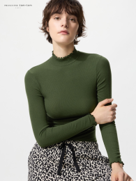 UNIQLO Экстремально теплая термокашемировая рибана с высоким горлом, длинный рукав  фото