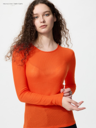 UNIQLO Хиートテック кашемировый микс лонгслив с точечным принтом  фото