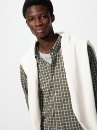 UNIQLO Рубашка с длинным рукавом/в клетку/с воротником на пуговицах  фото