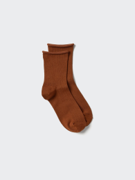 UNIQLO Термошкарпетки Рифленый верх с отворотом (Белый/Черный, 23-25/24-26) (ヒートテックソックス/リブトップロール) фото