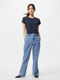 UNIQLO Слим-флейр брюки, Черный, Размер S  фото