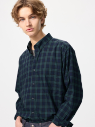 UNIQLO Бродширт/клетка/с воротником на пуговицах  фото