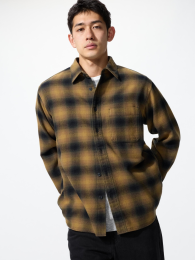 UNIQLO Фланелевая рубашка в клетку Синий 3XL  фото