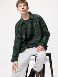 UNIQLO Фланелевая рубашка в клетку для мужчин | Универсальный крой  фото
