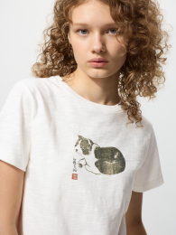 UNIQLO 和柄 (Анималс) UT/Короткая длина, Размер XS, Цвет: Выбеленный  фото