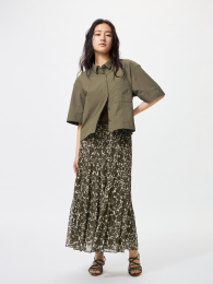 UNIQLO Шифоновая юбка-тюльпан, короткая длина (Размер XS-XXL, Цвета: Черный, Коричневый, Оливковый, Ультрамарин)  фото