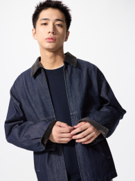 UNIQLO Деним-коропкий спереди на молнии, Синий, Размер 3XL  - купить