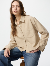 UNIQLO Фланелевая рубашка свободного кроя 3XL, Синий  фото